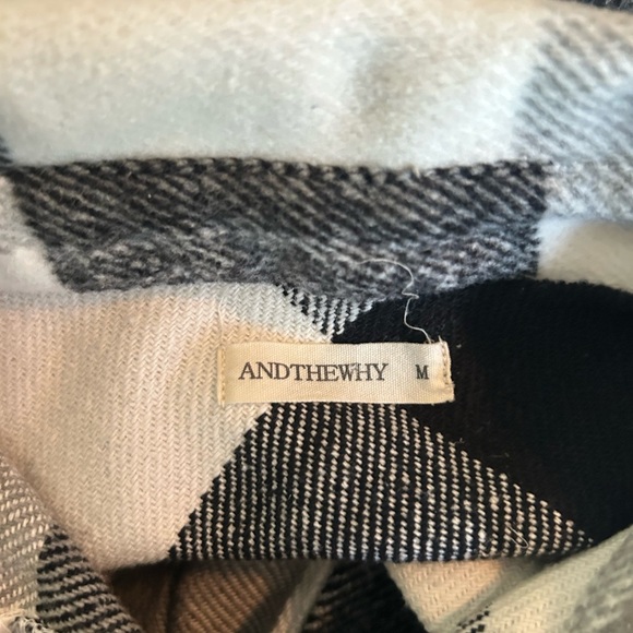 ANDTHEWHY Women’s Plaid Button-Up Shacket - Picture 3 of 6